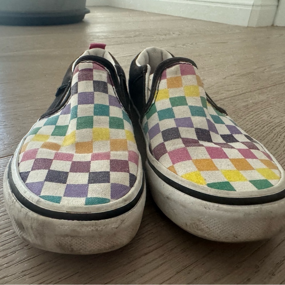 VANS Canvas Multicolor checkered Slip On Unisex Kids' Shoes size 12 - Picture 3 of 9